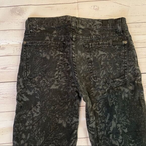 7 For All Mankind Black‎ Skinny Damask Floral Jeans - Picture 4 of 9